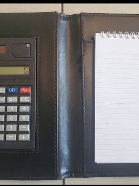 Leather Notebook w/ Solar Calculator